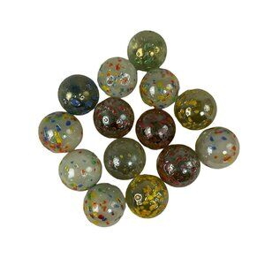 Confetti Speckled Stardust Marbles 10/16 Vintage Lot 14 u